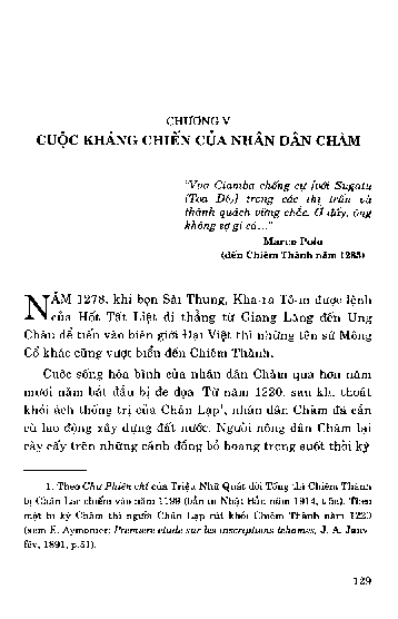 Chương V Cuộc kháng chiến của nhân dân Chàm