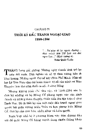Chương IV Thời kì đấu tranh ngoại giao (1258 - 1284)