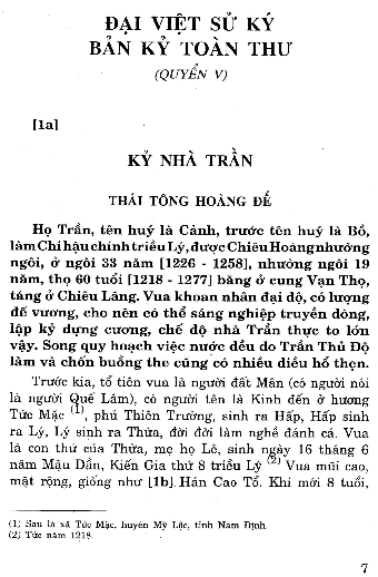 Kỷ nhà Trần. Thái Tông Hoàng Đế