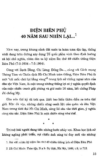 Điện Biên Phủ 40 năm sau nhìn lại...