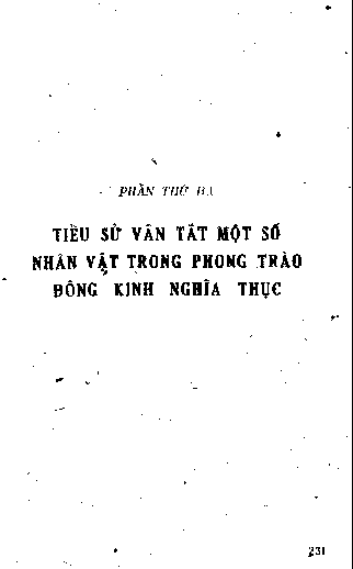 Phần thứ ba Tiểu sử vắn tắt một số nhân vật trong phong trào Đông Kinh nghĩa thục