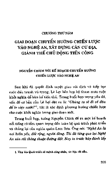 Chương thứ năm Giai đoạn chuyển hướng chiến lược vào Nghệ An, xây dựng căn cứ địa, giành thế chủ động tiến công