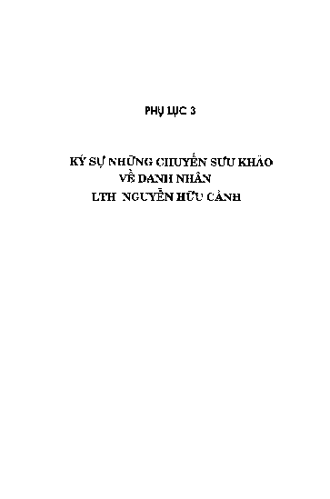 Phụ lục Ký sự những chuyến sưu khảo về danh nhân LTH Nguyễn Hữu Cảnh
