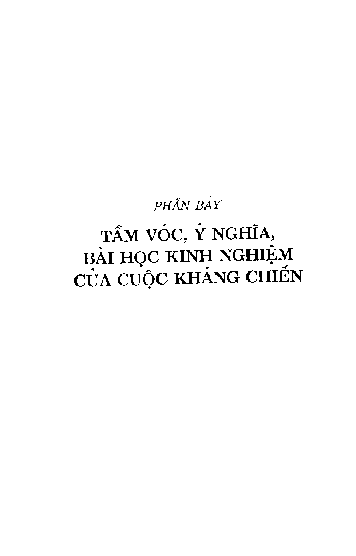 Phần bảy Tầm vóc, ý nghĩa, bài học kinh nghiệm của cuộc kháng chiến