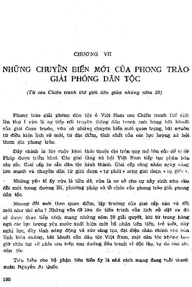Những chuyển biến mới của phong trào giải phóng dân tộc
