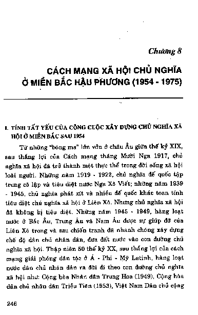 Chương VIII Cách mạng xã hội chủ nghĩa ở miền Bắc hậu phương (1954-1975)