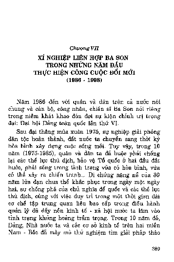 Chương VII Xí nghiệp liên hợp Ba Son trong những năm đầu thực hiện công cuộc đổi mới (1986-1998)
