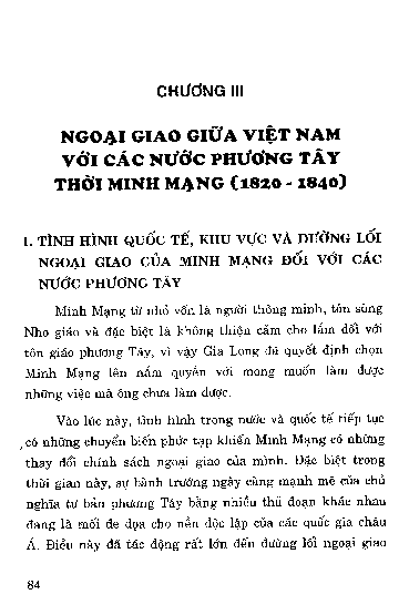 Ngoại giao giữa Việt Nam với các nước phương Tây thời Minh Mạng (1820 - 1840) Chương III