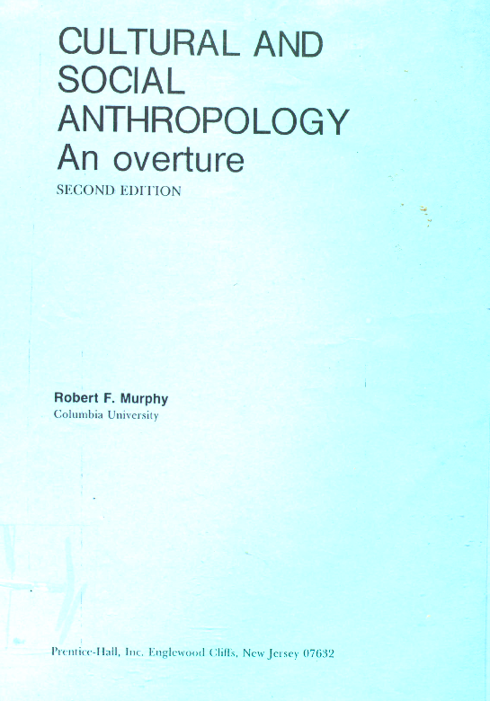 Cultural and social anthropology an overture