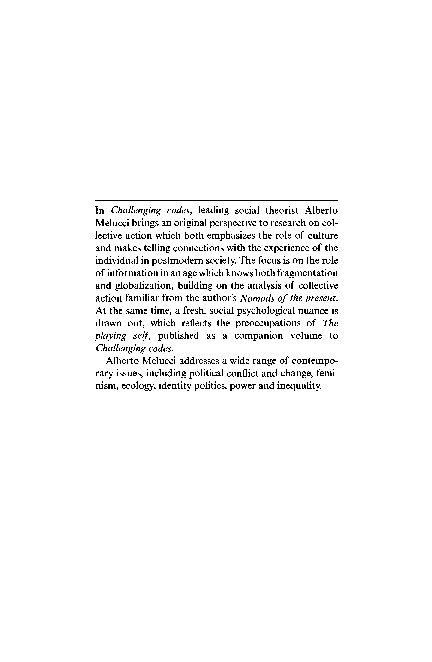 Challenging codes collective action in the information age
