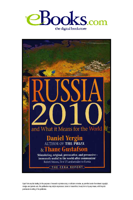 Russia 2010 and what it means for the world the CERA report