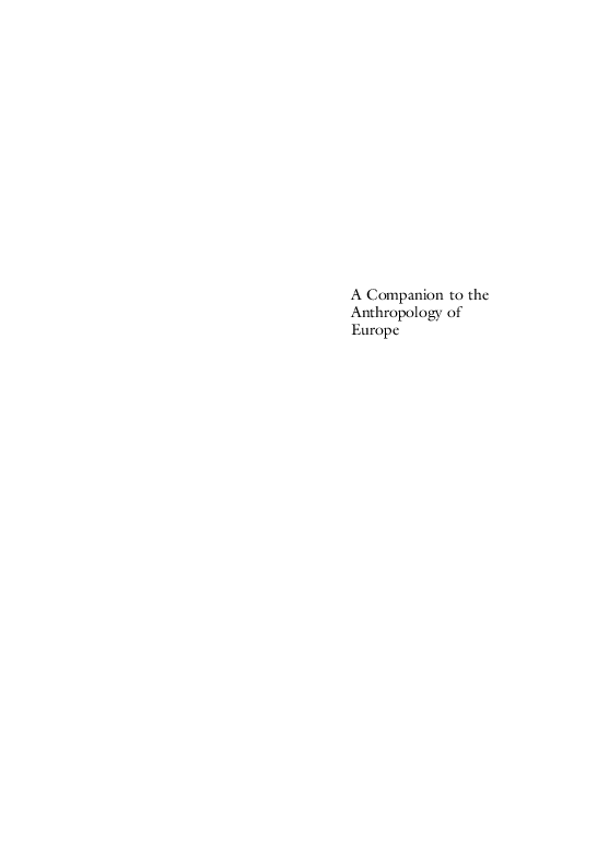 A companion to the anthropology of Europe