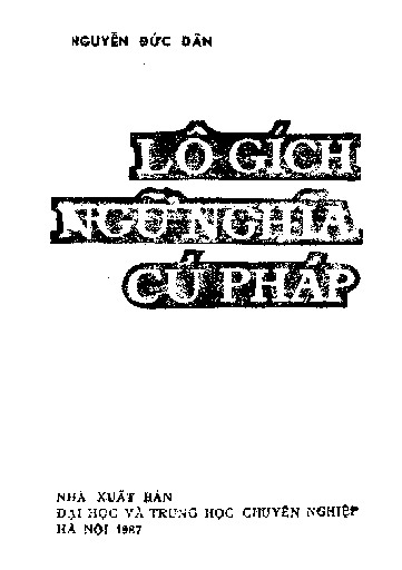 Lô gích - ngữ nghĩa - cú pháp