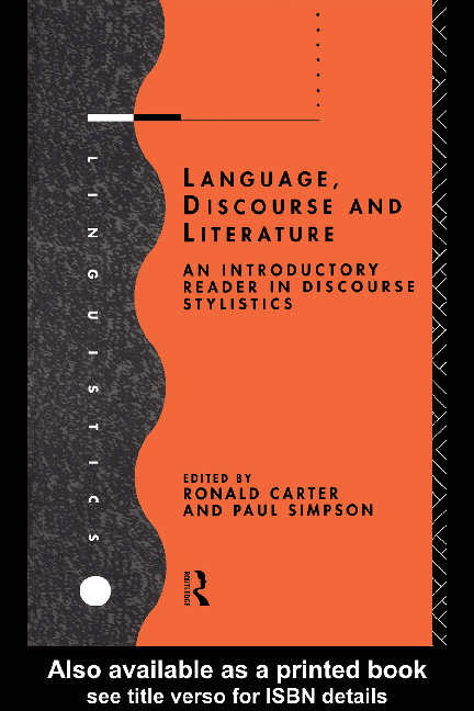 Language, discourse, and literature an introductory reader in discourse stylistics