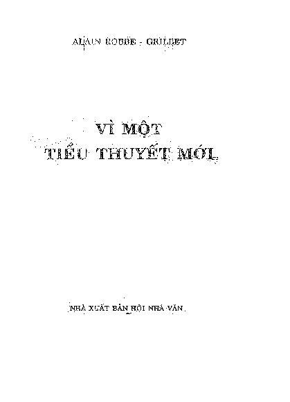 Vì một tiểu thuyết mới