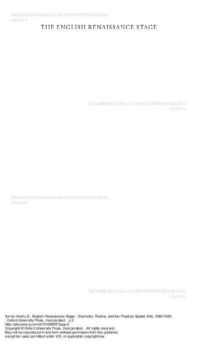The english renaissance stage geometry, poetics, and the practical spatial arts 1580-1630