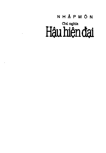 Nhập môn chủ nghĩa hậu hiện đại