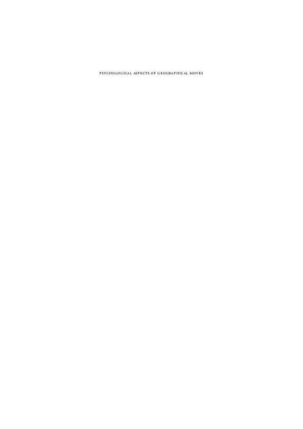 Psychological aspects of geographical moves homesickness and acculturation stress