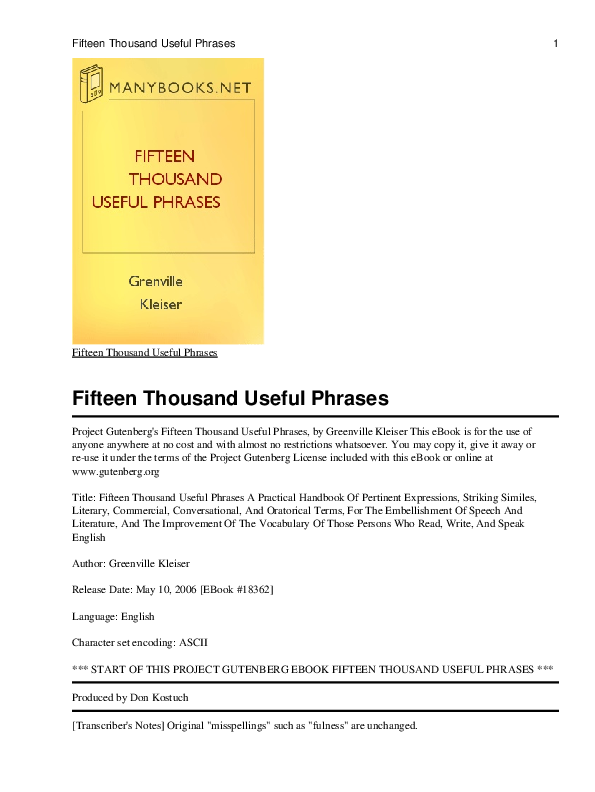 Fifteen thousand useful phrases