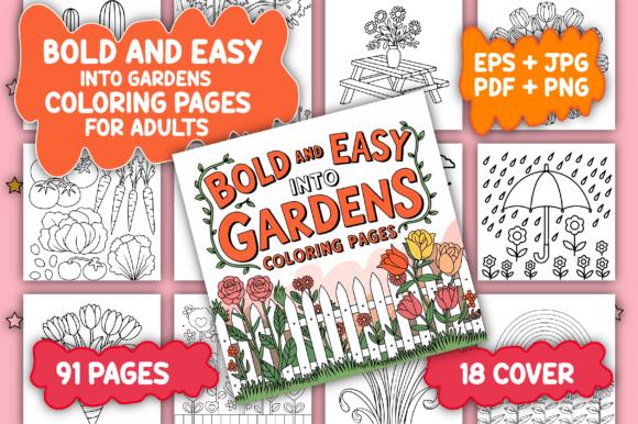 Bold & Easy Garden Coloring Book Cover