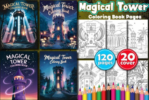 Magical Tower Coloring Book Pages Collection
