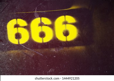 666, the number of the beast, devil's number, Christian belief, stencil paint