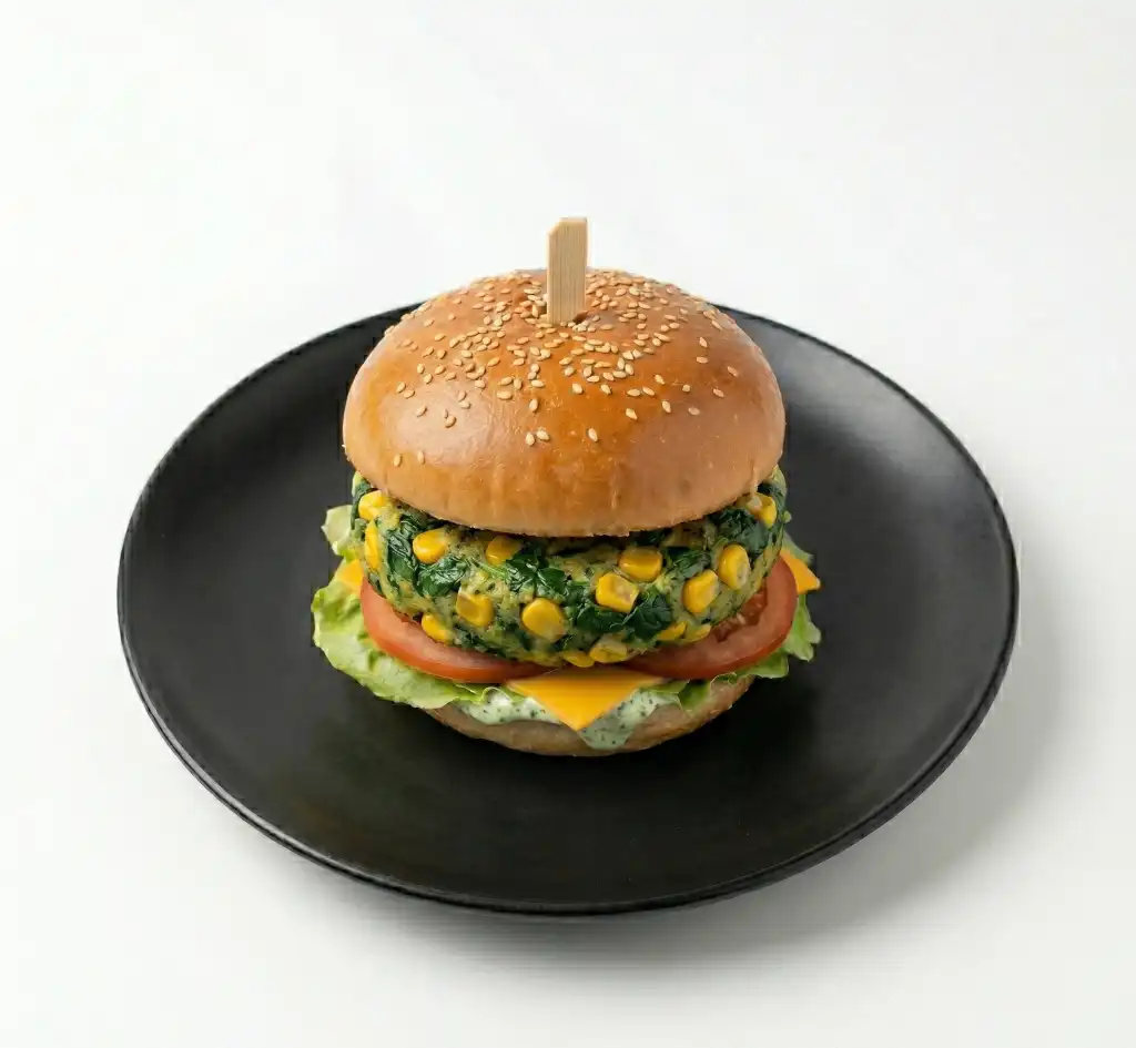 Corn spinach burger