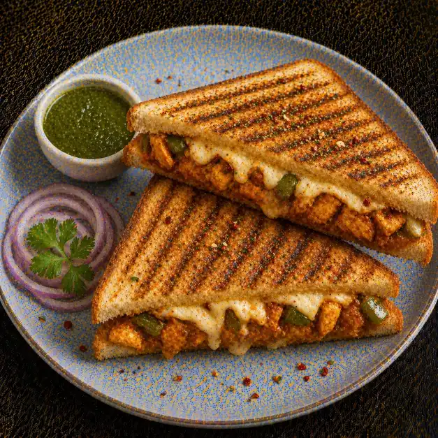 Chicken Masala Cheese Sandwich