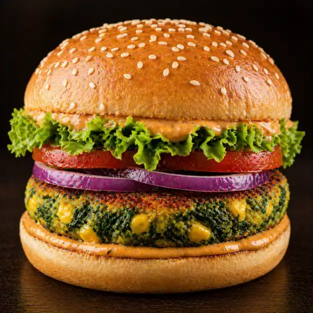 Corn Spinach Burger