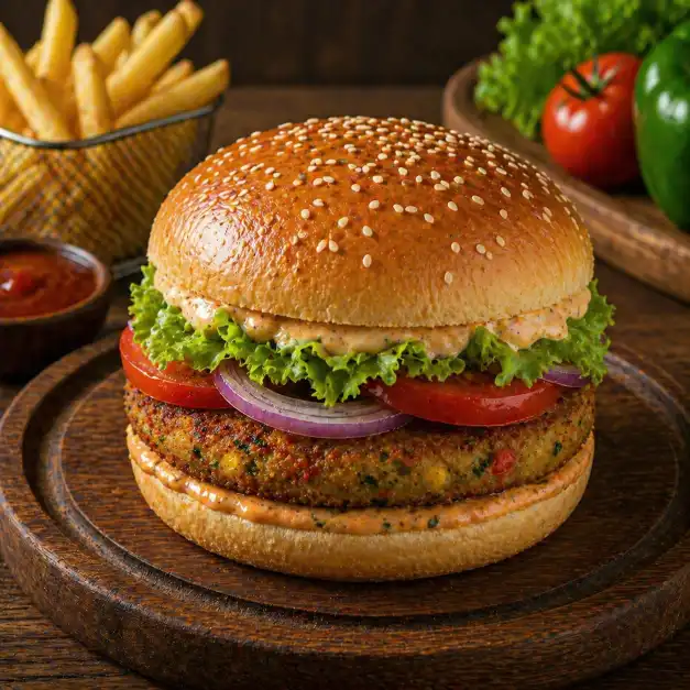 Classic Veggie Burger | क्लासिक व्हेजी बर्गर