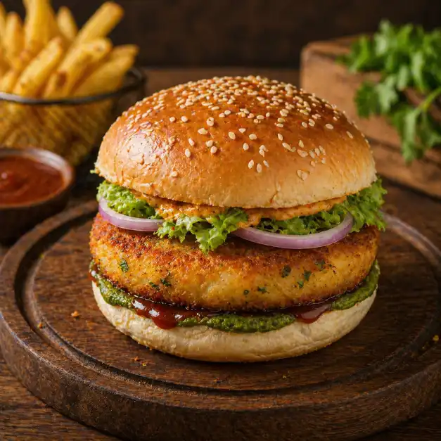 Aloo Tikki Burger | आलू टिक्की बर्गर