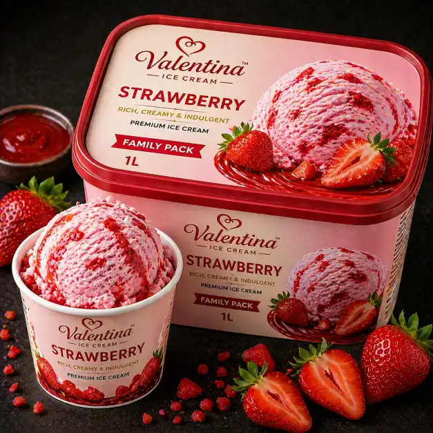 Strawberry Ice Cream (Family Pack) | स्ट्रॉबेरी आईस्क्रीम फॅमिली पॅक