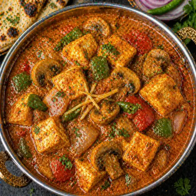 Paneer Mushroom Kadhai | पनीर मशरूम कढई