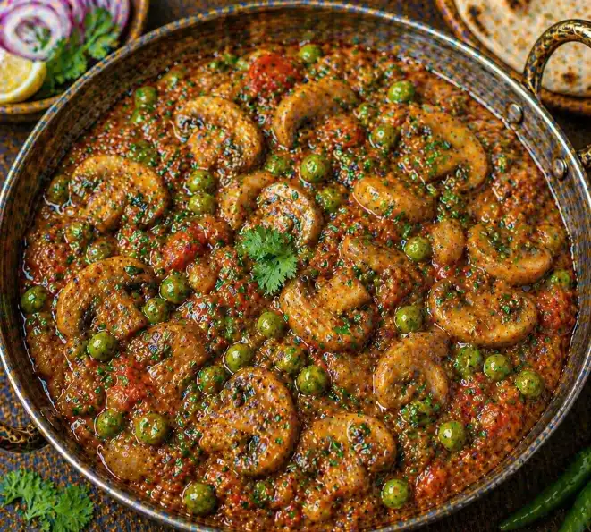 Mushroom Mutter | मशरूम मटर