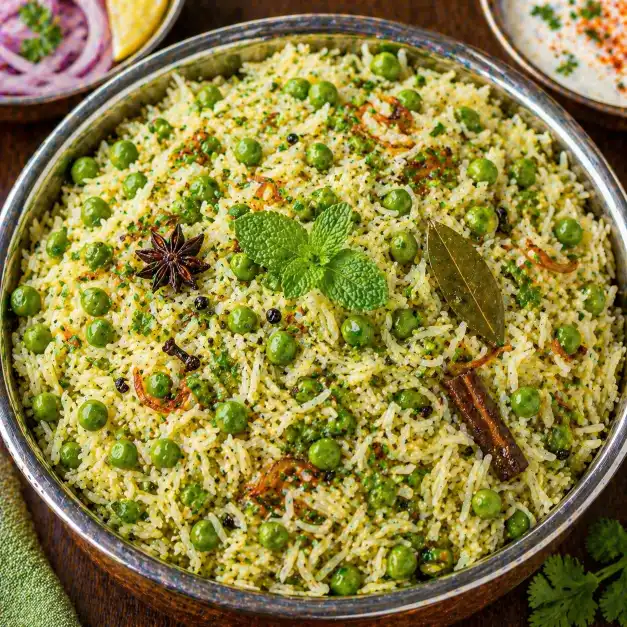 Green Peas Pulav | ग्रीन पीज पुलाव