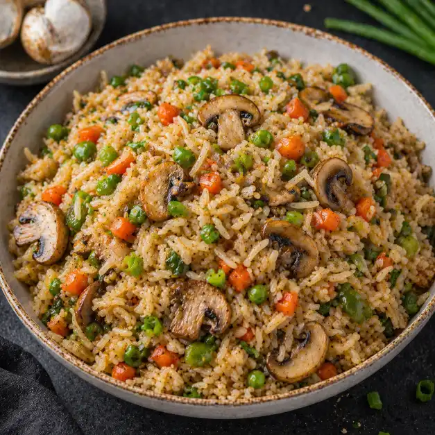 Veg Mushroom Fried Rice | व्हेज मशरूम फ्राईड राईस