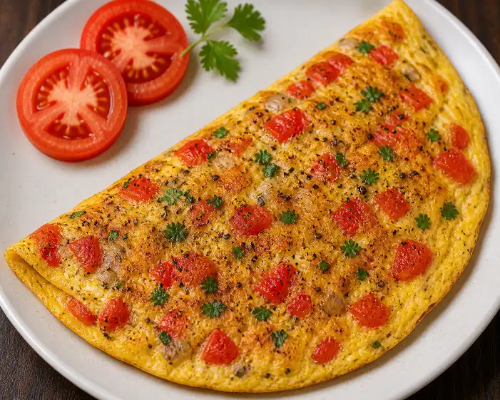 Tomoto Omlet | टोमॅटो ऑम्लेट