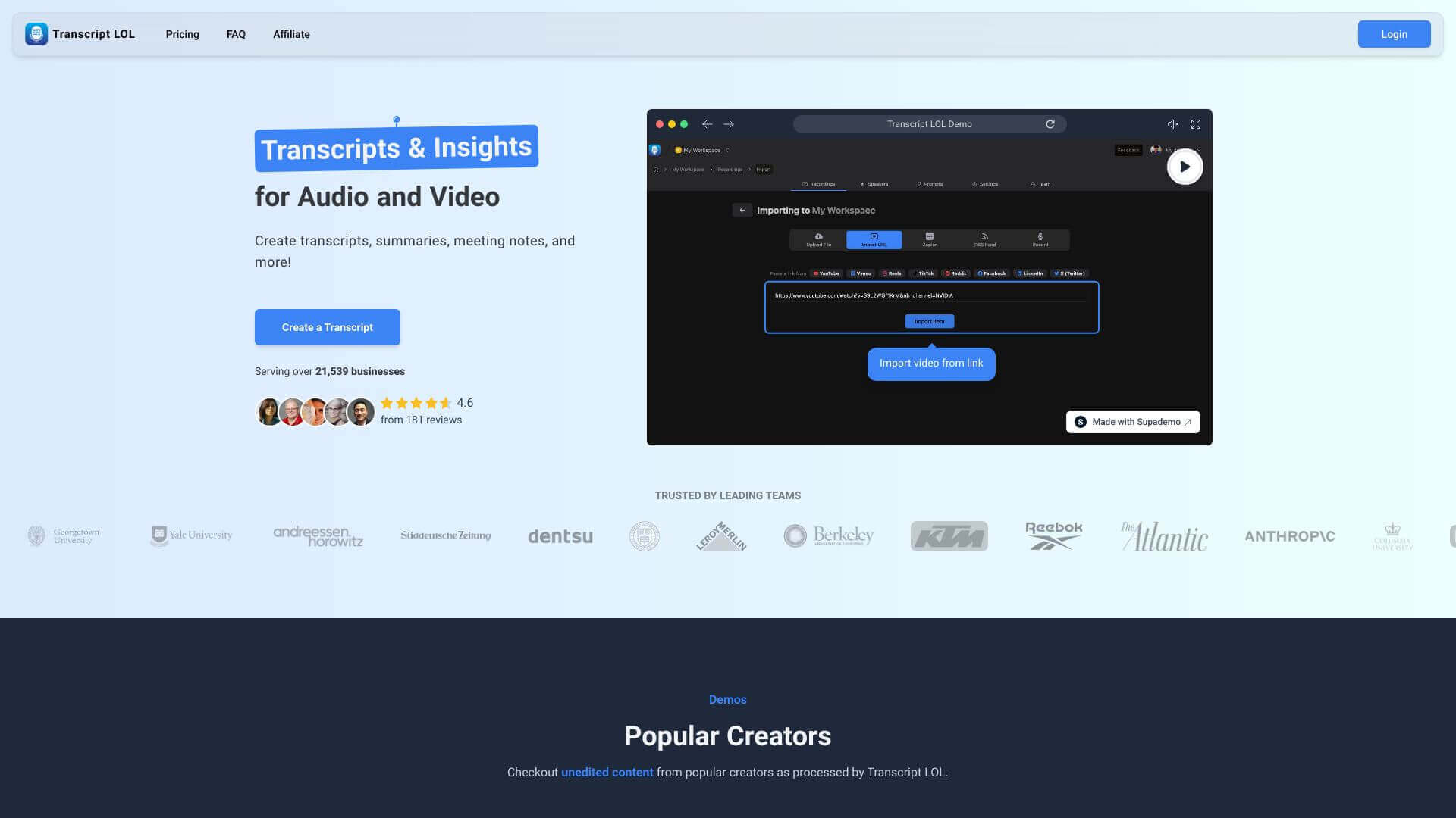 http://res.cloudinary.com/dokduyqpk/image/upload/v1761079694/AIapps%20Screenshots/Transcript%20LOL%20Screenshot.jpg landing page