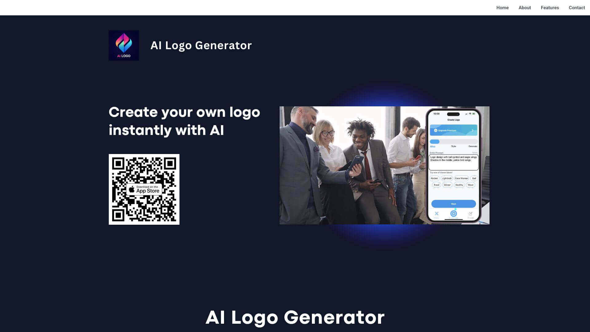 http://res.cloudinary.com/dokduyqpk/image/upload/v1761221561/AIapps%20Screenshots/AppIntro%27s%20AI%20Logo%20Generator%20Screenshot.jpg landing page