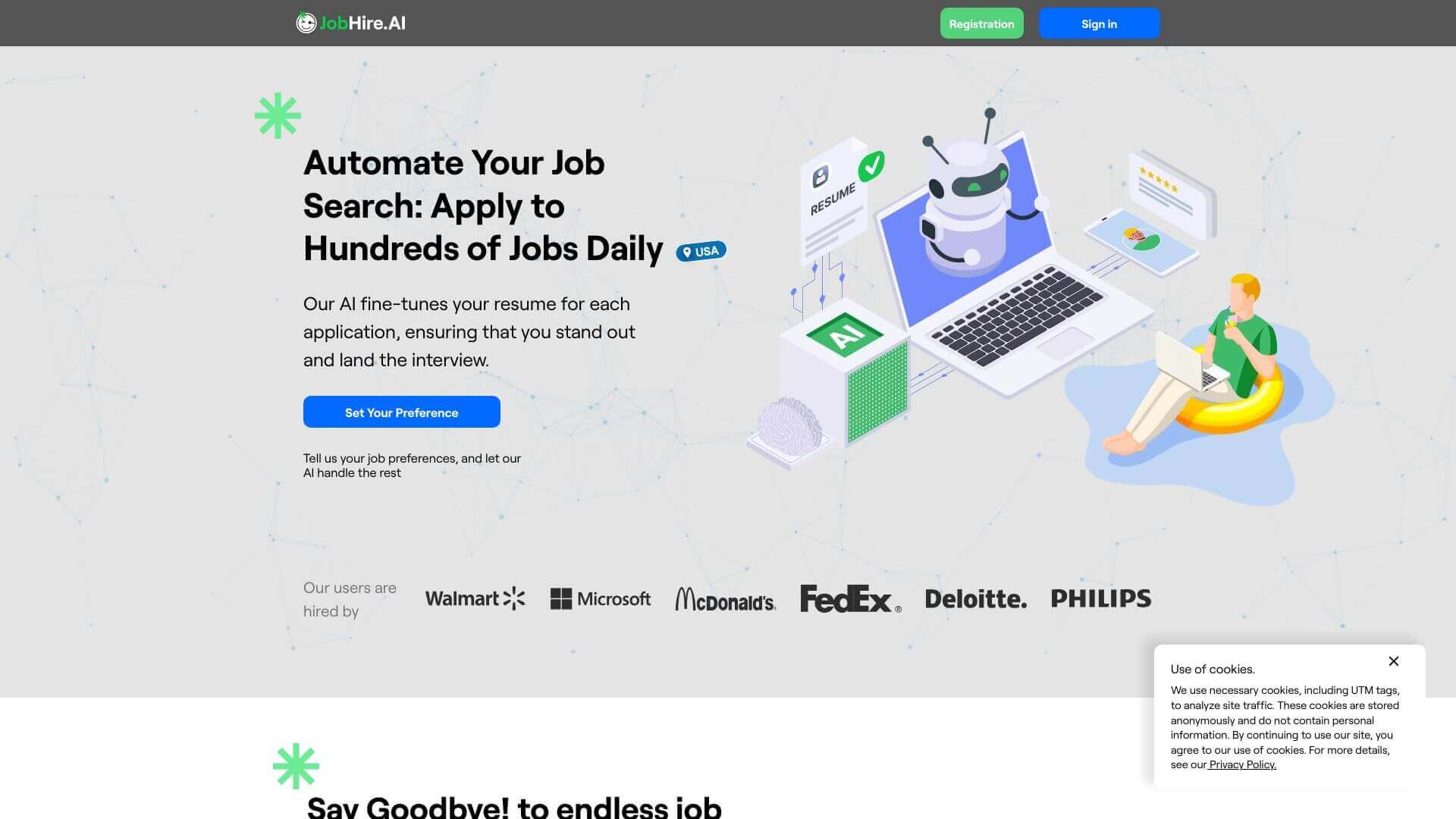 http://res.cloudinary.com/dokduyqpk/image/upload/v1761221611/AIapps%20Screenshots/JobHire.AI%20Screenshot.jpg landing page