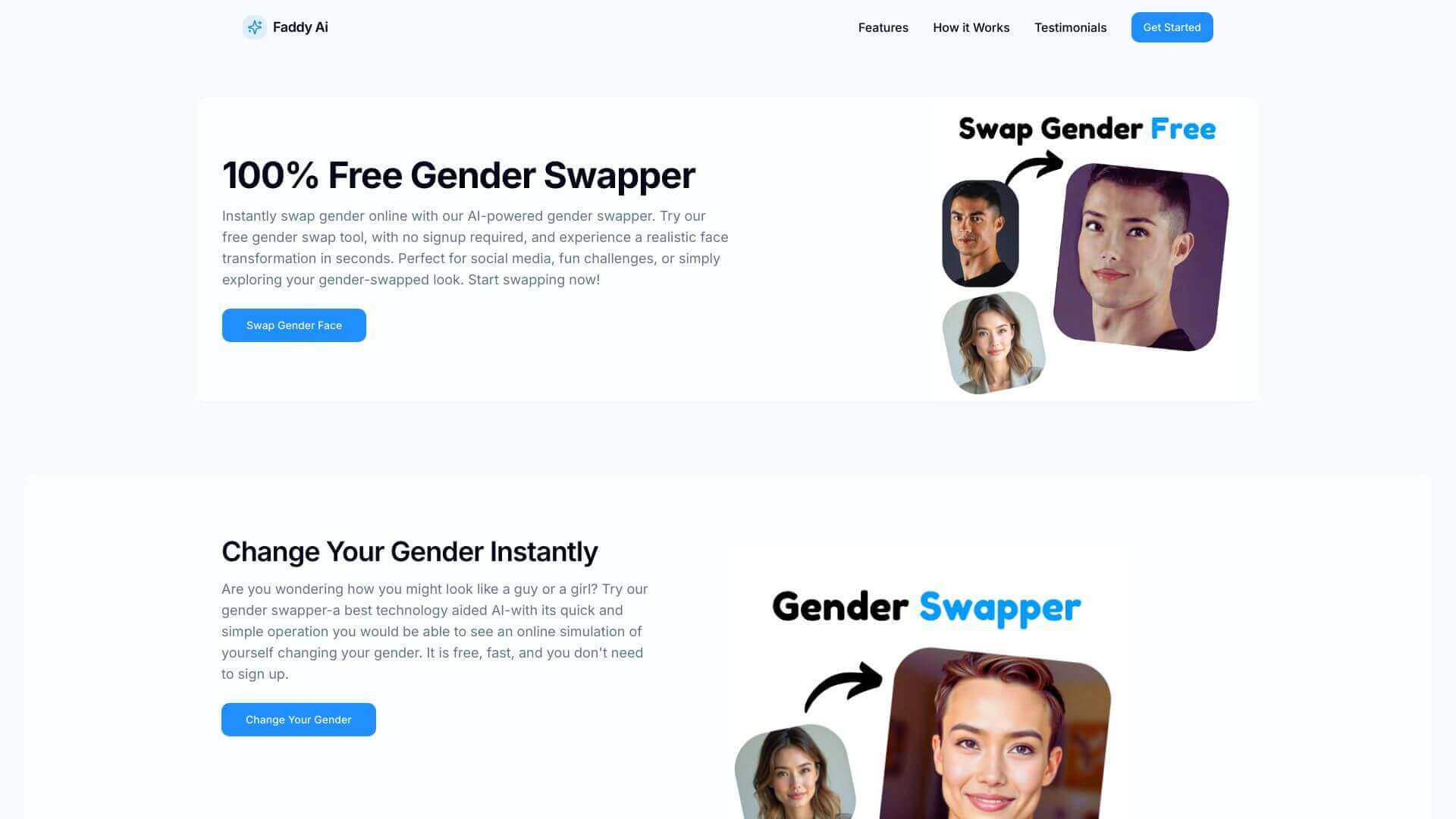 http://res.cloudinary.com/dokduyqpk/image/upload/v1761346152/AIapps%20Screenshots/Gender%20Swapper%20Screenshot.jpg landing page