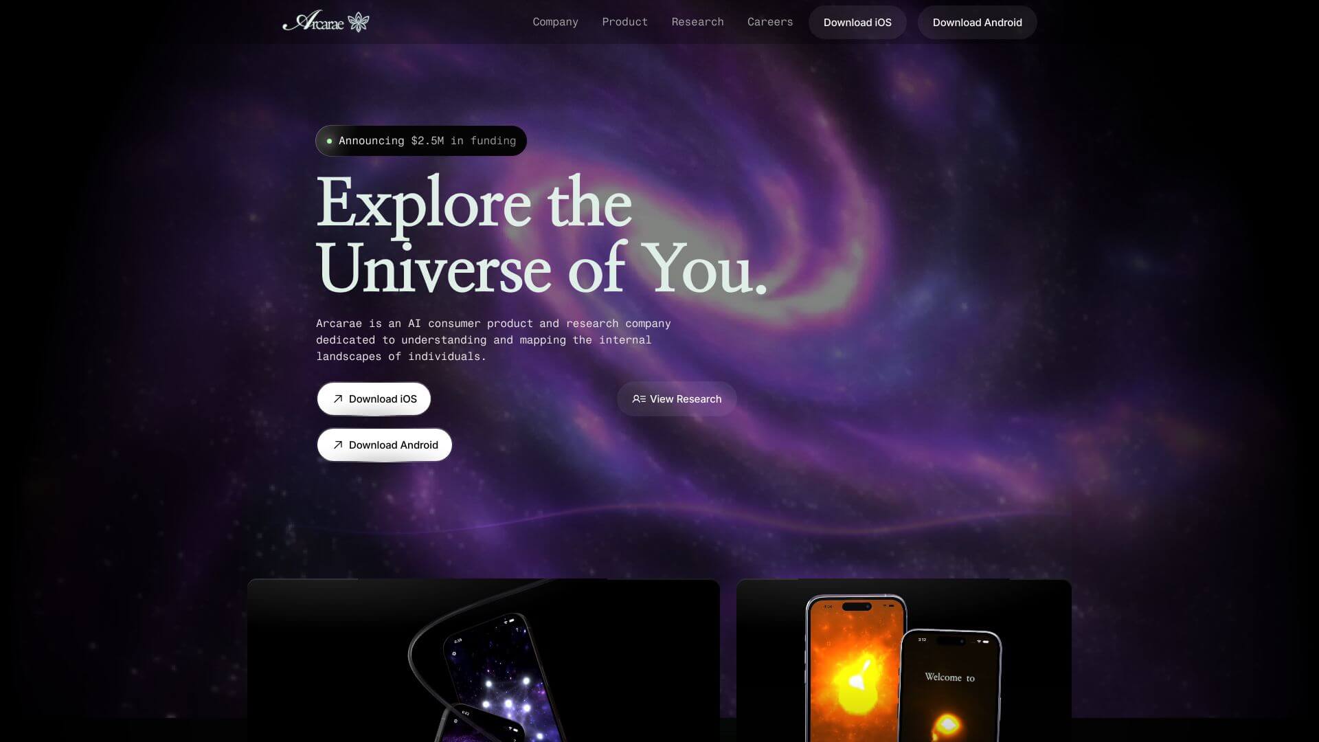 http://res.cloudinary.com/dokduyqpk/image/upload/v1761502219/AIapps%20Screenshots/Arcarae%20Ai%20Screenshot.jpg landing page