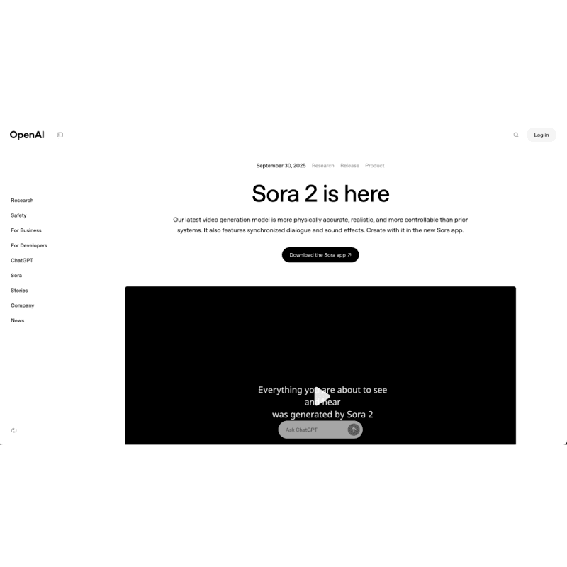 http://res.cloudinary.com/dokduyqpk/image/upload/v1761502892/AIapps%20Screenshots/Sora%202%20by%20OpenAI%20Screenshot.png landing page