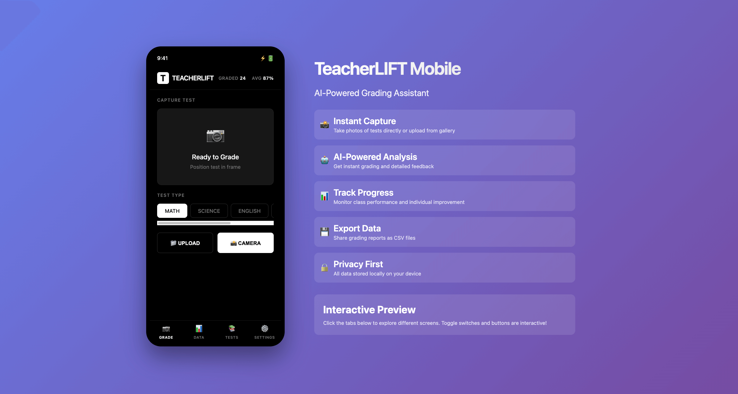 AI Grader | TeacherLIFT | Vision  logo