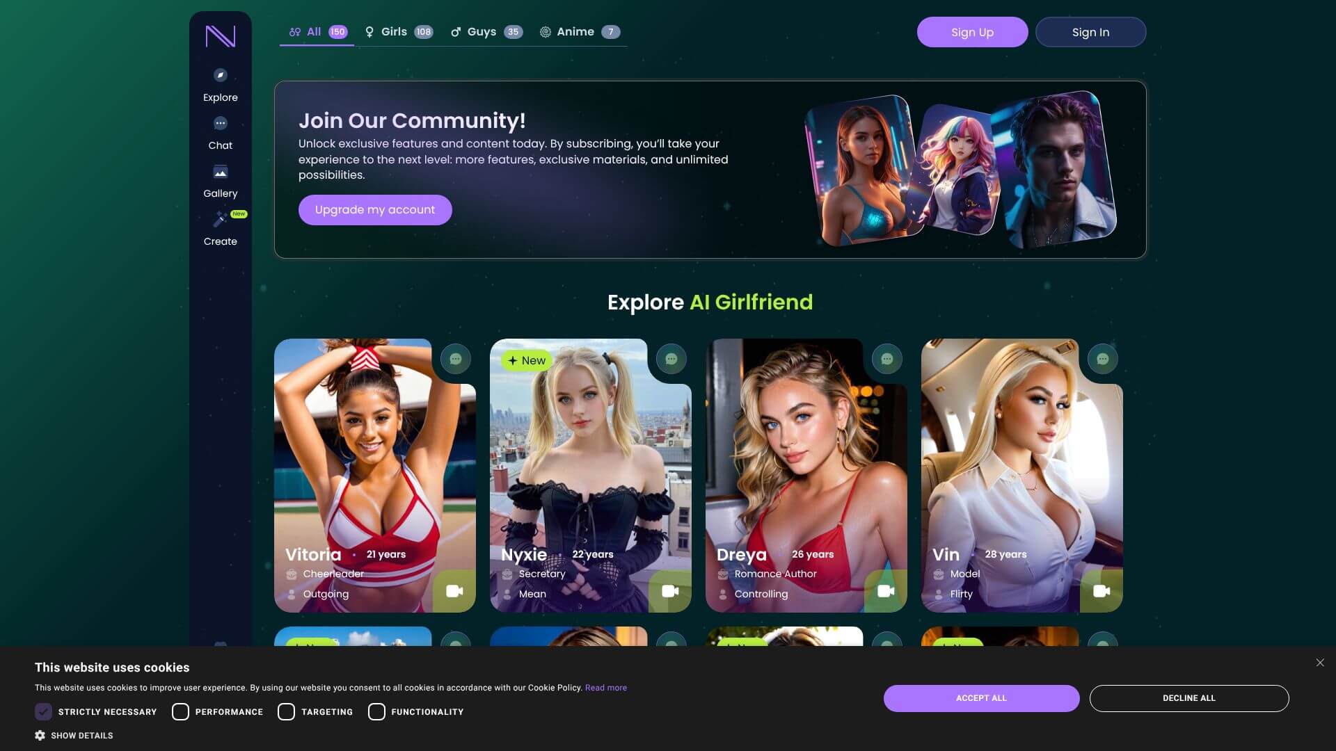 Infatuated.AI landing page