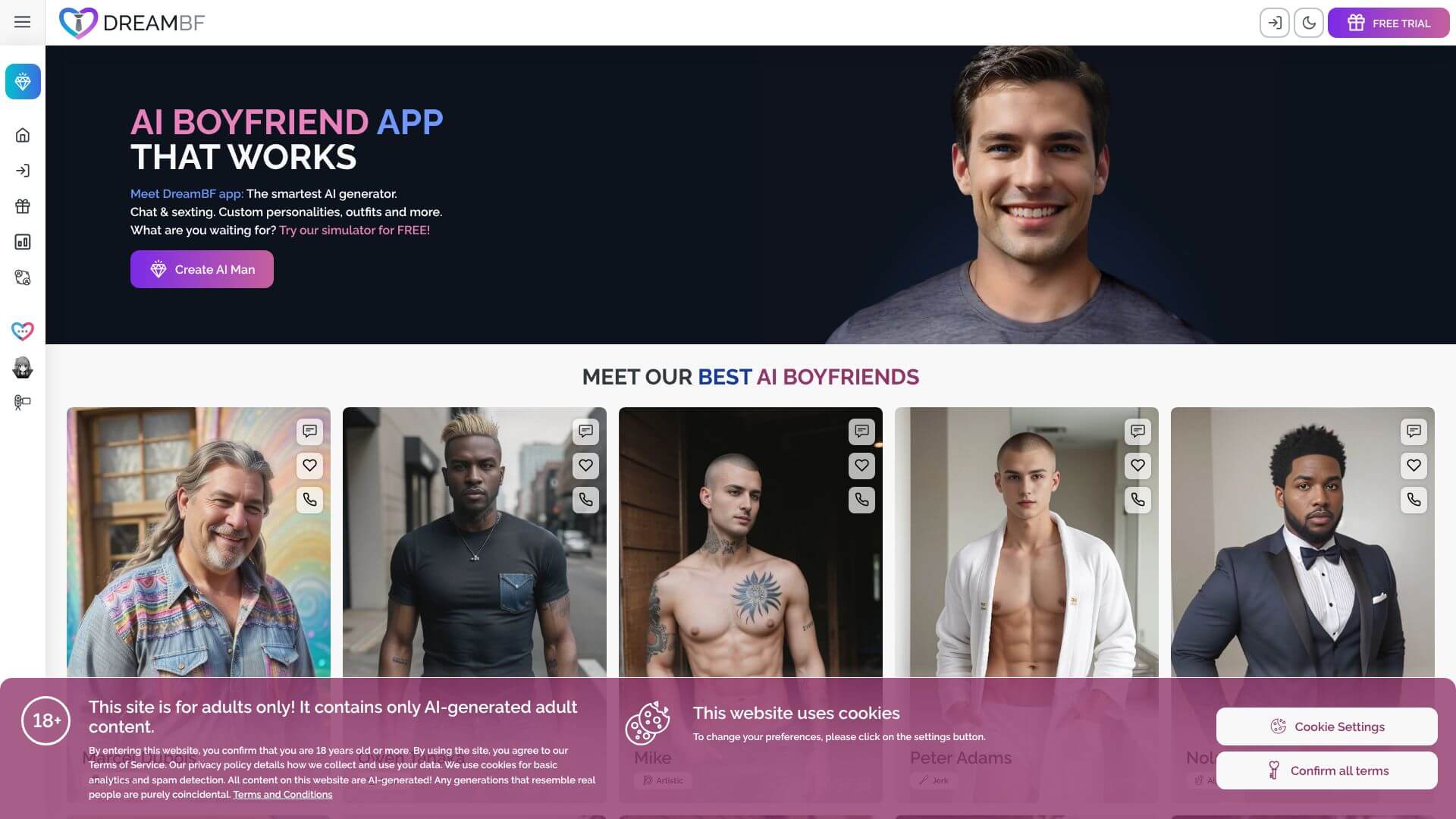 DreamBF AI landing page