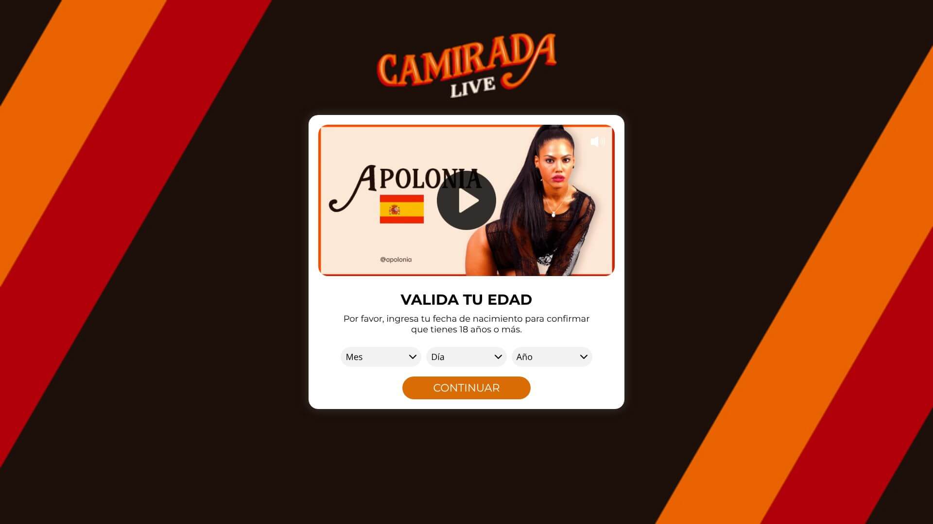 Camirada landing page