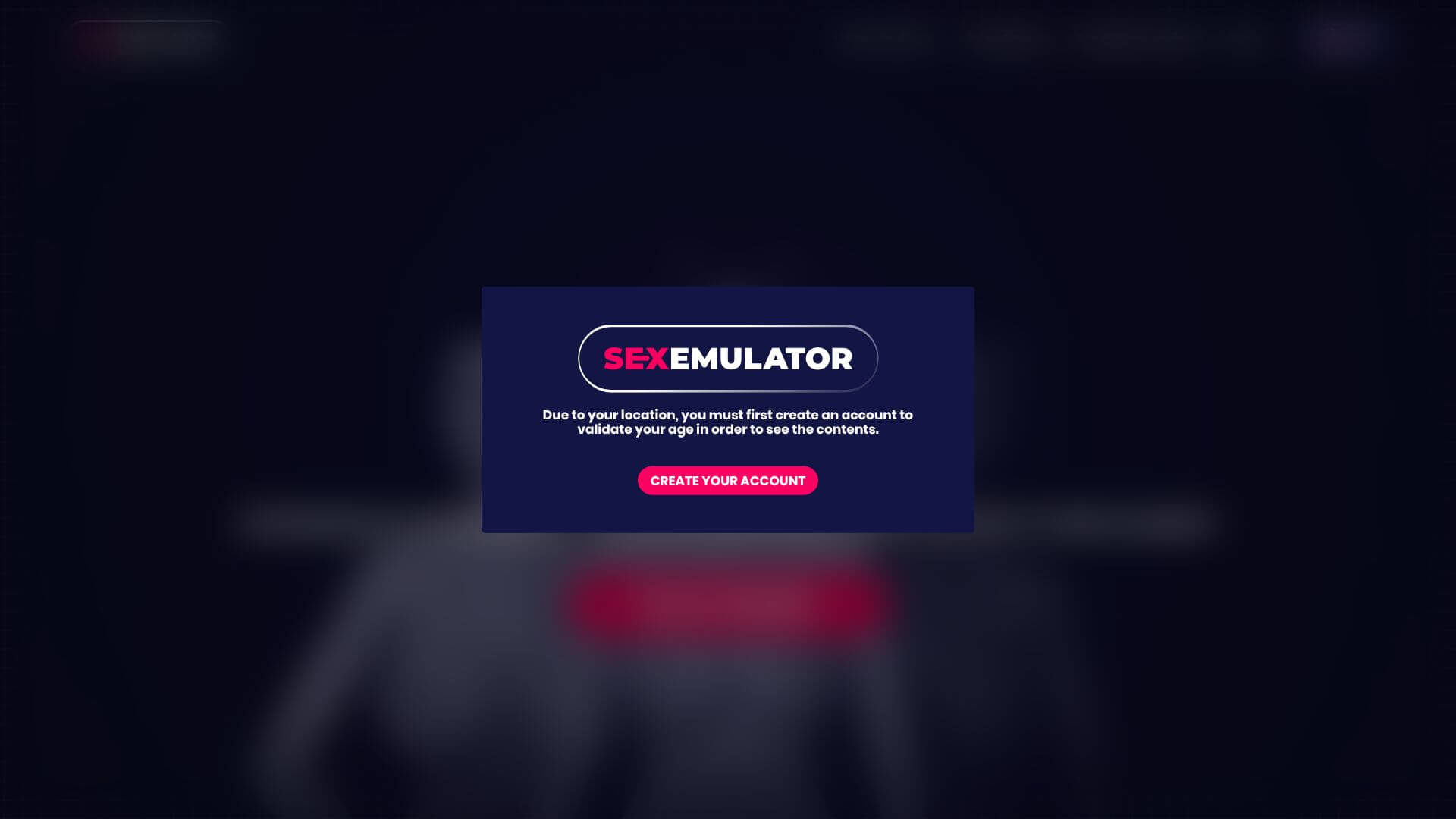 Sex Emulator landing page