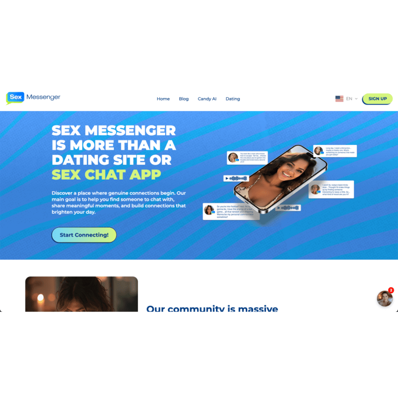 Sex Messenger landing page