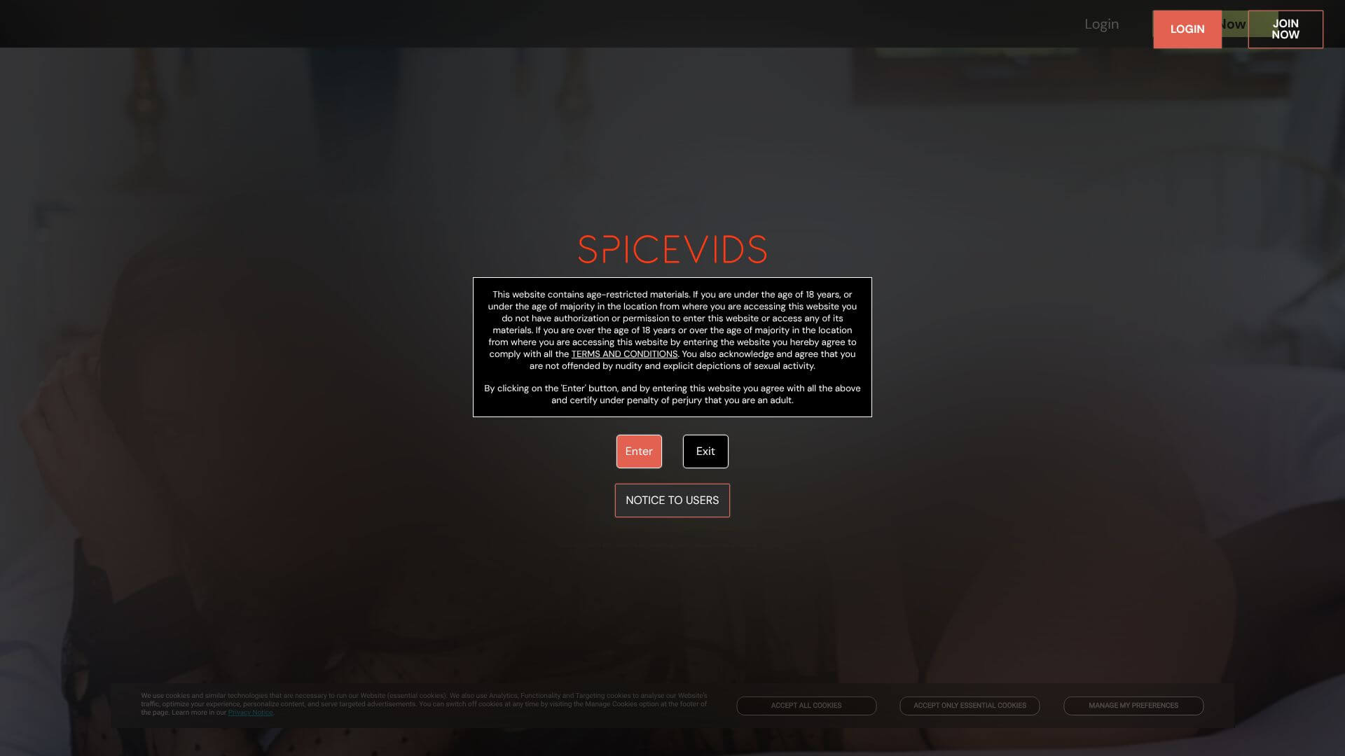 Spicevids landing page